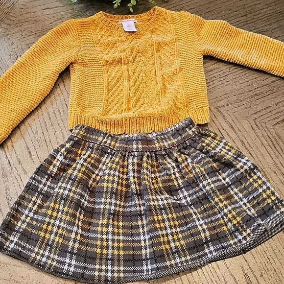 Yellow sweater and plaid skirt set Size 5/6 Tommy Bahama - Picture 1 of 12